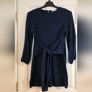 Chic Long Sleeve Navy Dress